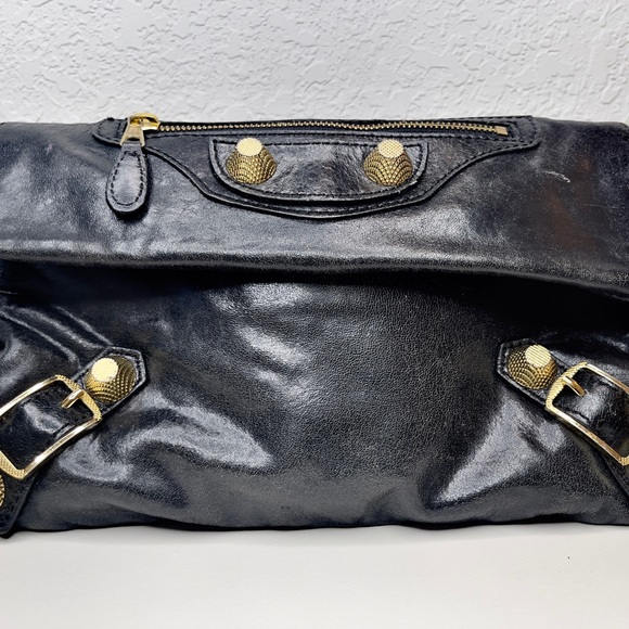 Balenciaga GGH Envelope Clutch in Black with Gold Hardware - Picture 4 of 8
